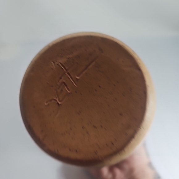 Art Pottery Howard B. Seitz Speckled Hibiscus Peach Vase Signed - Picture 9 of 12